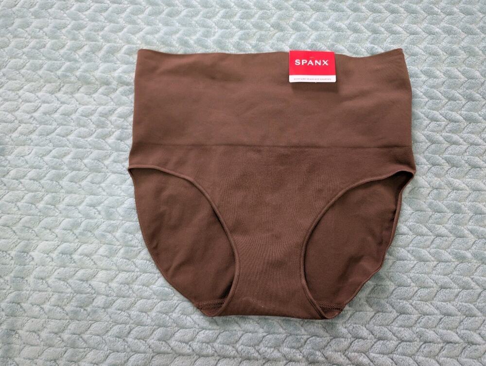 NWT SPANX Echocare Seamless Shaping Panties' Briefs Sz Large Chestnut Brown